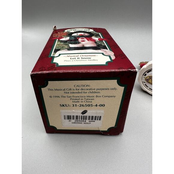 Musical Snowman Ornament Let It Snow Glitter San Francisco Music Co. 1996 - Picture 7 of 8